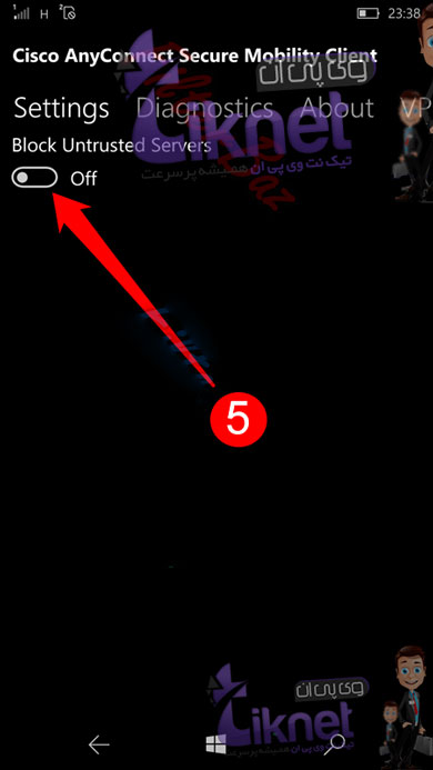 راهنمای اتصال به cisco anyconnect در ویندوز فون